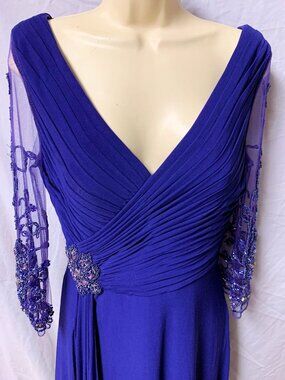 Purple Beaded Gown - Size 8 - Worn Once to Wedding